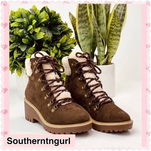 NIB CORKYS ” Squad “Chocolate Shearling Ankle Boots/ Booties